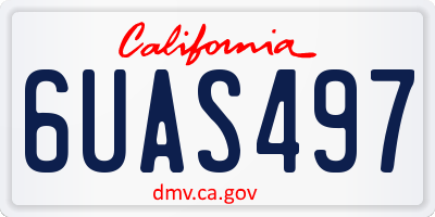 CA license plate 6UAS497
