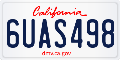 CA license plate 6UAS498