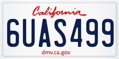 CA license plate 6UAS499