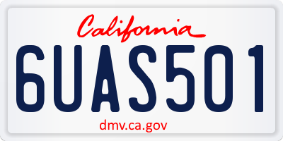 CA license plate 6UAS501