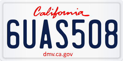 CA license plate 6UAS508