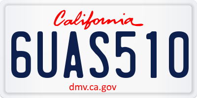 CA license plate 6UAS510