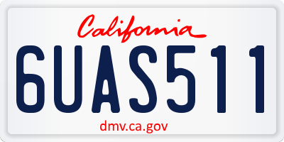 CA license plate 6UAS511