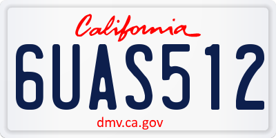 CA license plate 6UAS512