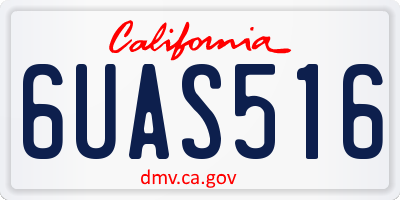 CA license plate 6UAS516