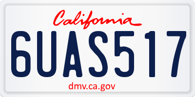 CA license plate 6UAS517