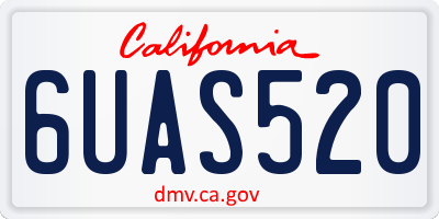 CA license plate 6UAS520