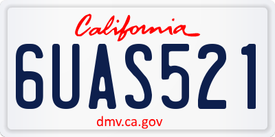 CA license plate 6UAS521
