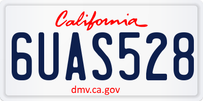 CA license plate 6UAS528