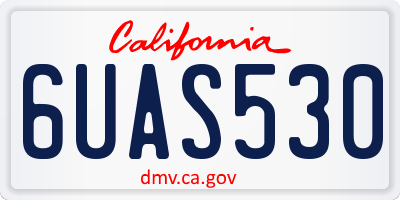 CA license plate 6UAS530