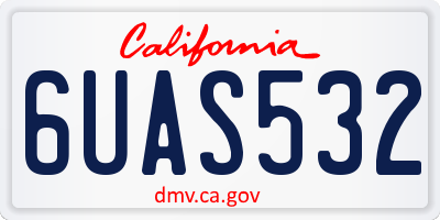 CA license plate 6UAS532