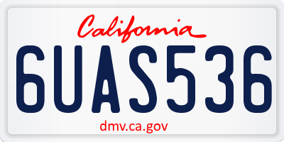 CA license plate 6UAS536