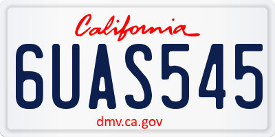 CA license plate 6UAS545