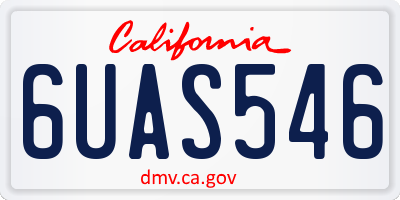 CA license plate 6UAS546