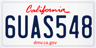 CA license plate 6UAS548