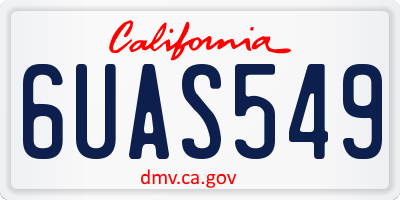 CA license plate 6UAS549