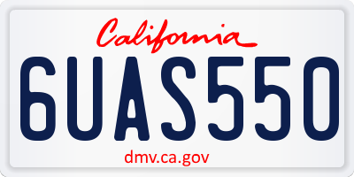 CA license plate 6UAS550