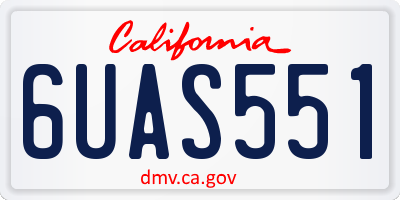 CA license plate 6UAS551