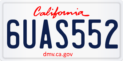 CA license plate 6UAS552