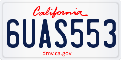 CA license plate 6UAS553