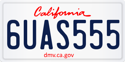 CA license plate 6UAS555