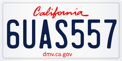 CA license plate 6UAS557
