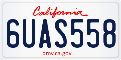 CA license plate 6UAS558