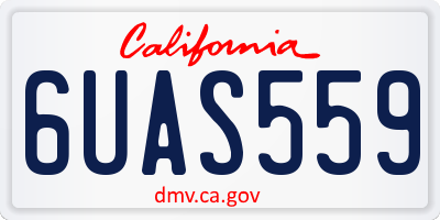 CA license plate 6UAS559