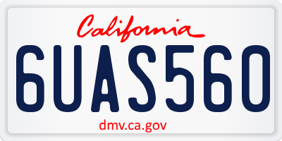 CA license plate 6UAS560