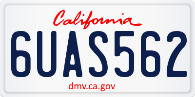 CA license plate 6UAS562