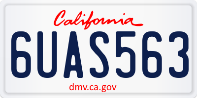 CA license plate 6UAS563