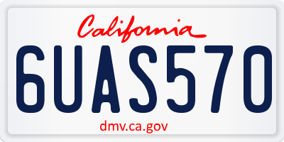 CA license plate 6UAS570