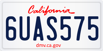 CA license plate 6UAS575