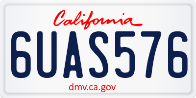 CA license plate 6UAS576