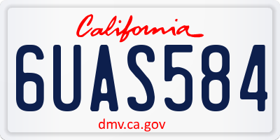 CA license plate 6UAS584