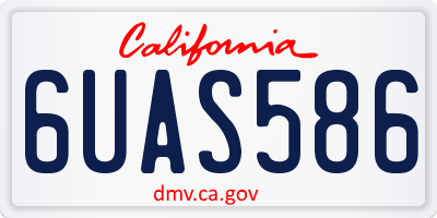 CA license plate 6UAS586