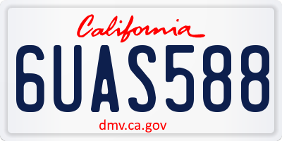 CA license plate 6UAS588