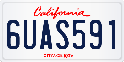 CA license plate 6UAS591
