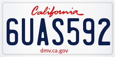 CA license plate 6UAS592