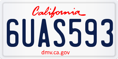CA license plate 6UAS593