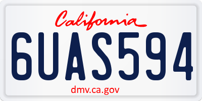 CA license plate 6UAS594