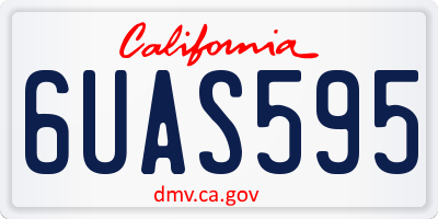 CA license plate 6UAS595