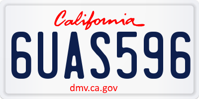 CA license plate 6UAS596