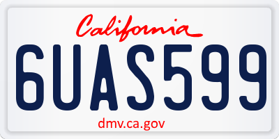 CA license plate 6UAS599