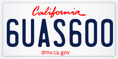 CA license plate 6UAS600