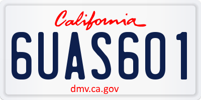 CA license plate 6UAS601