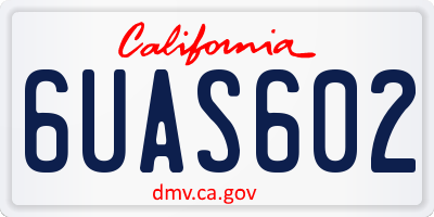 CA license plate 6UAS602