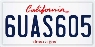CA license plate 6UAS605