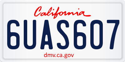 CA license plate 6UAS607