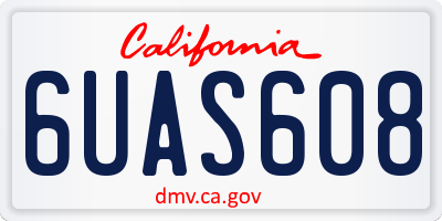 CA license plate 6UAS608